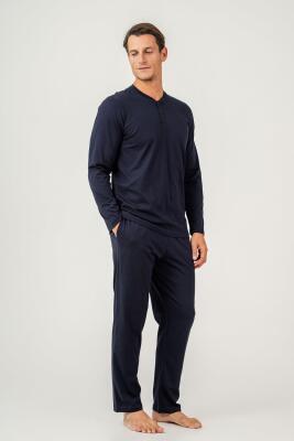 KUTULU ÇEYİZLİK ARNETTA ERKEK İKİLİ TAKIM %100 Pamuk / %100 Cotton Uzun Kol Pijama Takım - 2