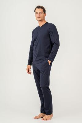 KUTULU ÇEYİZLİK ARNETTA ERKEK İKİLİ TAKIM %100 Pamuk / %100 Cotton Uzun Kol Pijama Takım - 5