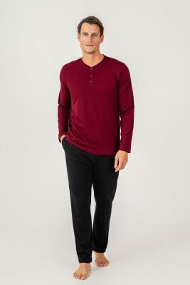 KUTULU ÇEYİZLİK ARNETTA ERKEK İKİLİ TAKIM %100 Pamuk / %100 Cotton Uzun Kol Pijama Takım - 15