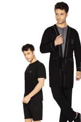 Kutulu Çeyizlik Erkek 5'li Pijama Takım, Kısakol Pijama Takım, Uzunkol Pijama Takım ve Sabahlık (1)