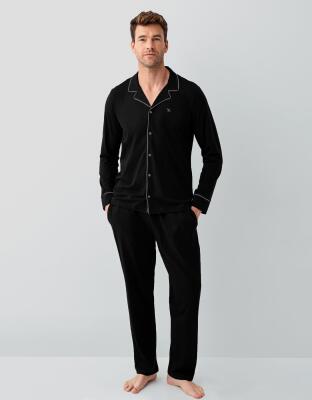 Kutulu Çeyizlik Erkek Gömlek Pijama Takım %100 Pamuk - 5