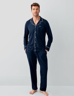 Kutulu Çeyizlik Erkek Gömlek Pijama Takım %100 Pamuk - 2