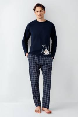 Arnetta - Lacivert Erkek Pijama Takım, %100 Pamuk (1)