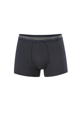 Lacivert Gri Pamuklu Likralı 3'lü Erkek Boxer - 3