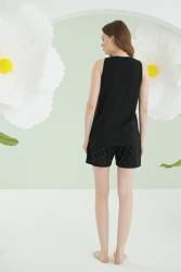 NBB %100 Pamuklu Kadın Siyah Atlet Şort Takım (1)