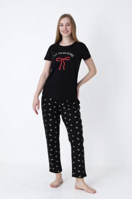 NBB - NBB %100 Pamuklu Kadın Siyah Pijama Takım (1)