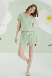 NBB Kadın Şortlu Crop Takım - Thumbnail