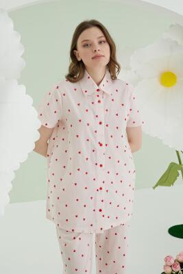 NBB Kalpli Önden Düğmeli Yazlık Pijama Takım, %100 Pamuklu - 7