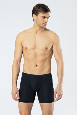 Pamuklu Likralı Bel Bantlı Uzun Erkek Boxer - 1