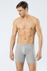 Pamuklu Likralı Bel Bantlı Uzun Erkek Boxer - 10