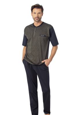 Pierre Cardin - Pierre Cardin %100 Pamuk 3'lü Jakarlı Erkek Pijama Takım, Kutulu Gönderilir