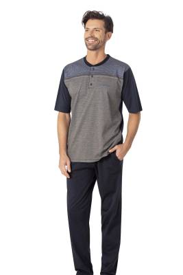 Pierre Cardin - Pierre Cardin %100 Pamuk 3'lü Jakarlı Erkek Pijama Takım, Kutulu Gönderilir