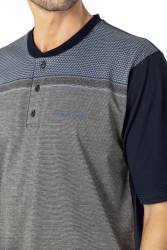 Pierre Cardin %100 Pamuk 3'lü Jakarlı Erkek Pijama Takım, Kutulu Gönderilir - Thumbnail