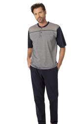 Pierre Cardin %100 Pamuk 3'lü Jakarlı Erkek Pijama Takım, Kutulu Gönderilir - Thumbnail