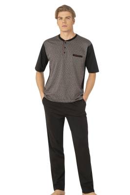 Pierre Cardin - Pierre Cardin %100 Pamuk 3'lü Jakarlı Erkek Pijama Takım, Kutulu Gönderilir