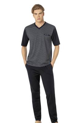 Pierre Cardin - Pierre Cardin %100 Pamuk 3'lü Jakarlı Erkek Pijama Takım, Kutulu Gönderilmektedir