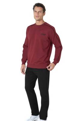 Pierre Cardin - Pierre Cardin %100 Pamuk Erkek 2 İplik Eşofman Takım, Bisiklet Yaka Kolları Manşetli, Düz Paça ve Cep Detaylı