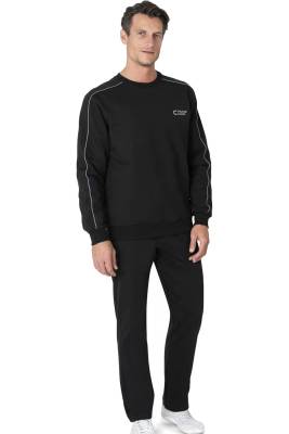 Pierre Cardin %100 Pamuk Erkek 2 İplik Eşofman Takım, Bisiklet Yaka Kolları Manşetli, Düz Paça ve Cep Detaylı - 3