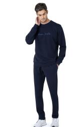 Pierre Cardin %100 Pamuk Erkek 3 İplik Eşofman Takım, Bisiklet Yaka Kolları Manşetli, Düz Paça ve Cep Detaylı (1)