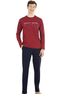 Pierre Cardin %100 Pamuk Erkek Pijama Takım, Mevsimlik Pijama, Uzunkol Pijama - 1