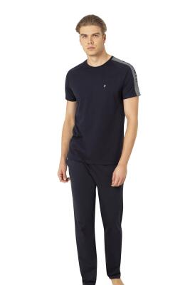 Pierre Cardin %100 Pamuk Erkek Pijama Takım,Bisiklet Yaka, Kısakol, Cepli - 4