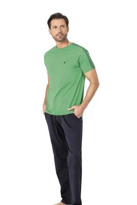Pierre Cardin %100 Pamuk Erkek Pijama Takım,Bisiklet Yaka, Kısakol, Cepli - 13