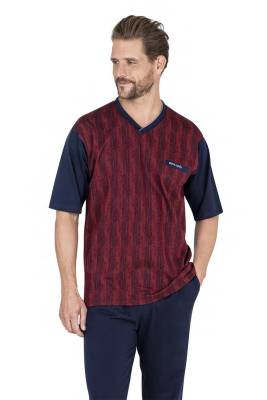 Pierre Cardin - Pierre Cardin %100 Pamuklu 3'lü V Yaka Erkek Pijama Takım, Çeyizlik Kutulu