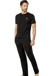 Pierre Cardin %100 Pamuklu, Bisiklet Yaka, Kısakol Penye Pijama Takım, Ceplidir - Thumbnail