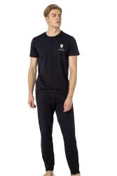 Pierre Cardin %100 Pamuklu, Bisiklet Yaka, Kısakol Penye Pijama Takım, Ceplidir Lacivert