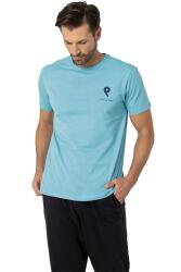 Pierre Cardin %100 Pamuklu, Bisiklet Yaka, Kısakol Penye Pijama Takım, Ceplidir Mavi