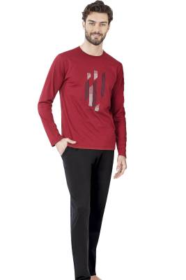 Pierre Cardin - Pierre Cardin %100 Pamuklu, Cep Detaylı Erkek Pijama Takım