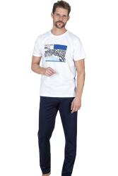 Pierre Cardin %100 Pamuklu Yazlık Erkek Pijama Takım, ceplidir - 1