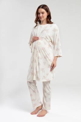 Pierre Cardin - Pierre Cardin 3'lü Lohusa Pijama Takım (1)