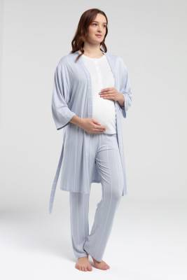 Pierre Cardin - Pierre Cardin 3'lü Yazlık Lohusa Pijama Takım