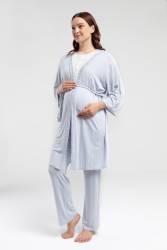 Pierre Cardin 3'lü Yazlık Lohusa Pijama Takım - Thumbnail