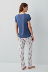 Pierre Cardin Kadın Kısa Kollu Pijama Takımı %50 Pamuk %50 Modal – Desenli Cepli Pijama Altı, Tam Kalıp - 4