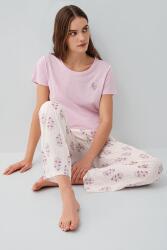 Pierre Cardin Kadın Kısa Kollu Pijama Takımı %50 Pamuk %50 Modal – Desenli Cepli Pijama Altı, Tam Kalıp - 9