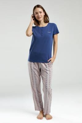 Pierre Cardin - Pierre Cardin Battal Beden Yazlık Pijama Takım, Modal Pamuk Kumaş