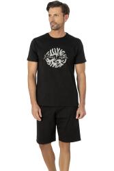 Pierre Cardin, Bisiklet Yaka, Baskılı, T-shirt Şort Takım, %100 Pamuk - 5