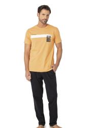 Pierre Cardin, Bisiklet Yaka, Baskılı, Yazlık Pijama Takım, %100 Pamuk - 4
