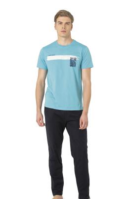 Pierre Cardin, Bisiklet Yaka, Baskılı, Yazlık Pijama Takım, %100 Pamuk - 5