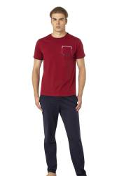 Pierre Cardin, Bisiklet Yaka, Erkek Penye Yazlık Pijama Takım, %100 Pamuk - Thumbnail