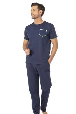 Pierre Cardin, Bisiklet Yaka, Erkek Penye Yazlık Pijama Takım, %100 Pamuk - 3