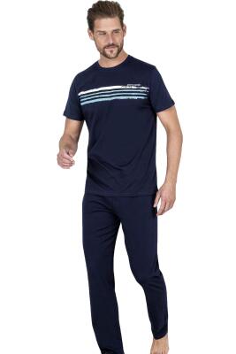 Pierre Cardin Bisiklet Yaka Kısa Kol Tam Kalıp Erkek Pijama Takım, %100 Pamuk, Ceplidir - 7