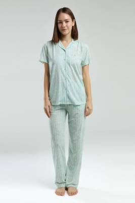 Pierre Cardin - Pierre Cardin Cepli, Gömlek Yaka, Düğmeli, Kısakollu, Kutulu, Yazlık Pijama Takım