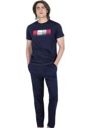 Pierre Cardin Cepli, Kısakol, Yazlık Erkek Pijama Takım, %100 Pamuk Lacivert