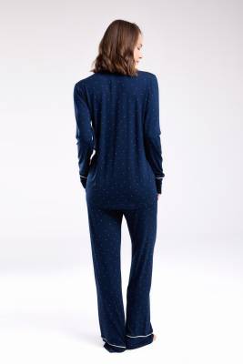 Pierre Cardin Çeyizlik Kutulu Pijama Takım, Viskon Kumaş, Önden Düğmeli, Uzunkol - 3