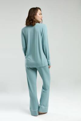 Pierre Cardin Çeyizlik Kutulu Pijama Takım, Viskon Kumaş, Önden Düğmeli, Uzunkol - 9