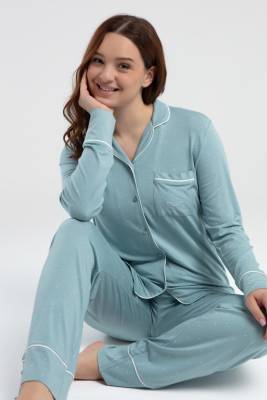 Pierre Cardin Çeyizlik Kutulu Pijama Takım, Viskon Kumaş, Önden Düğmeli, Uzunkol - 12