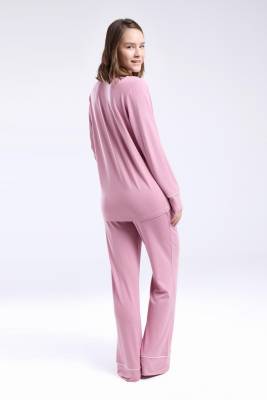 Pierre Cardin Çeyizlik Kutulu Pijama Takım, Viskon Kumaş, Önden Düğmeli, Uzunkol - 16